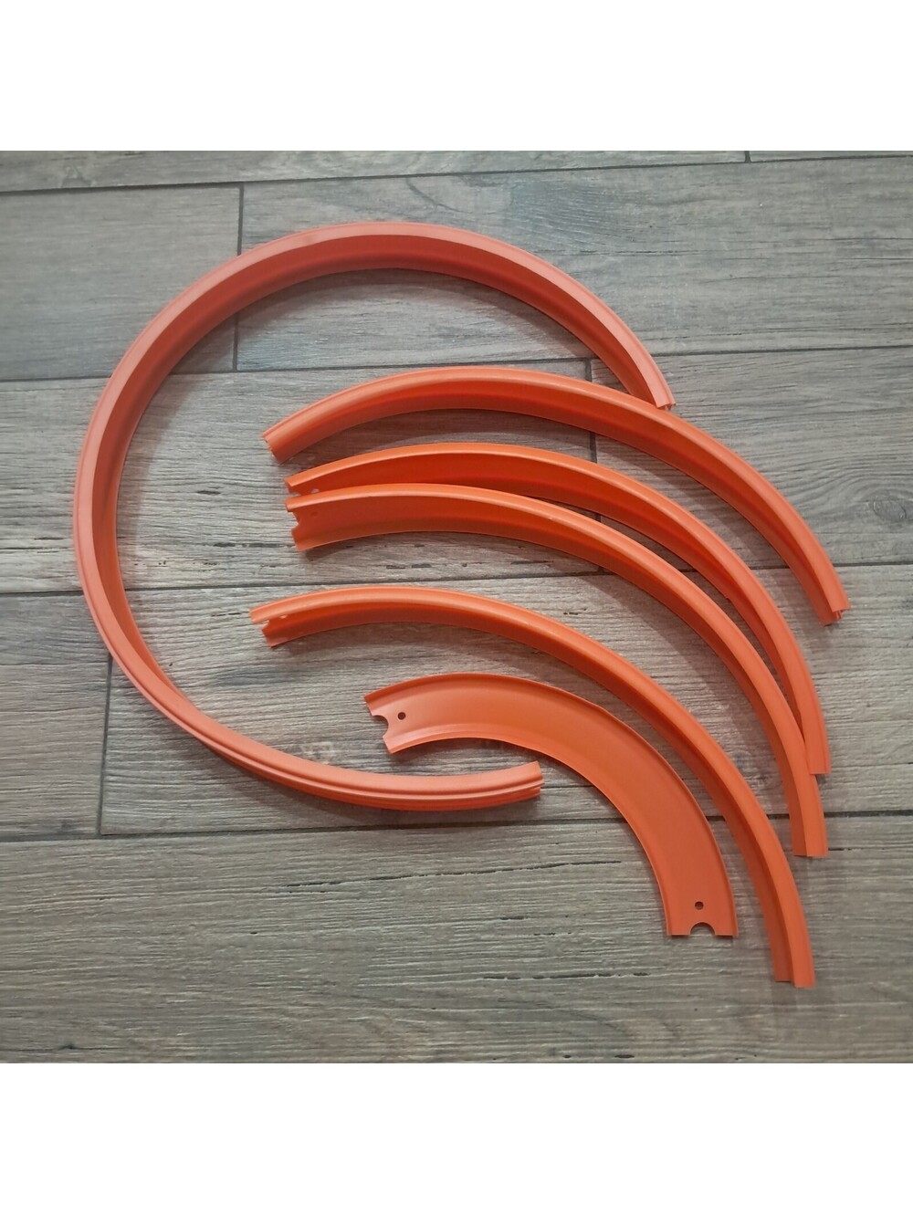 Hot Wheels orange curve track loops parts curved set 6 pieces criss cross loop